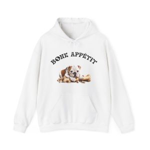 Bone Appétit with Bulldog Unisex Heavy Blend™ Hooded Sweatshirt