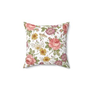 Carnations Print 0001 Spun Polyester Square Pillow