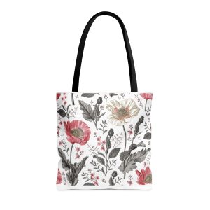 Pink Poppy Print Tote Bag (AOP)